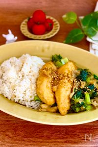 生姜香る♡ささみと小松菜の甘辛丼【ワンパン・栄養満点】