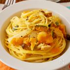 牛乳で簡単！かぼちゃのツナクリームパスタ【427kcal】