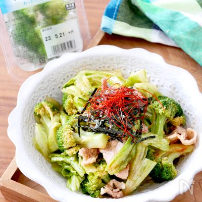 【豚しゃぶとブロッコリーのピリ辛サラダ】副菜10分★