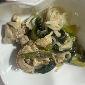 Yの作ってみた!投稿(＊豚こまともやしと小松菜のさっぱりうま塩炒め＊)