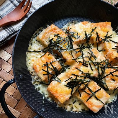 《まるで明太フランス》厚揚げのガリバタ♪♪マヨ明太焼き