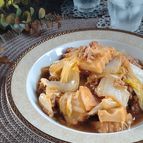 レンジで簡単☆厚揚げと白菜のそぼろあん。