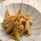 ちくわとブロッコリーの芯のポン酢炒め