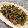 楽ラク手抜キッチン🐶🐾の作ってみた!投稿(塩だけでおいしい!【砂肝とピーマンのにんにく塩炒め】)