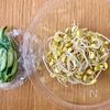 【豆もやしときゅうりの塩昆布ナムル】大人はラー油でピリ辛旨しの下準備