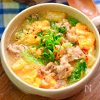 豚こま白菜とふわふわ卵の中華スープ