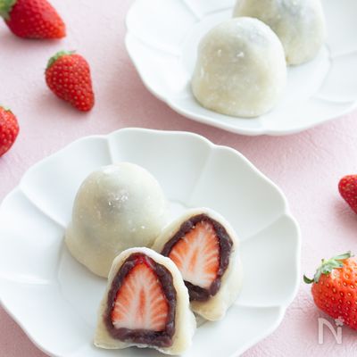 【簡単おやつ】豆腐入りでモチモチ柔らか!いちご大福