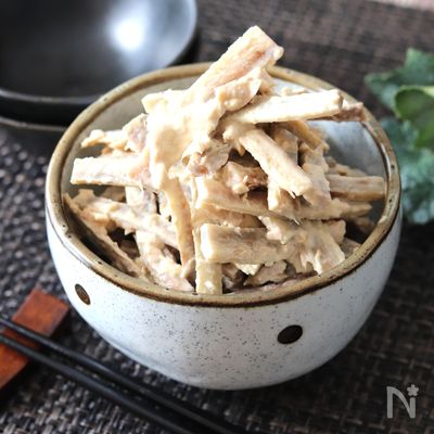 レンチン！ポリポリ止まらない♡新ごぼうのツナわさびマヨサラダ