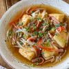 【揚げ出し豆腐のカニカマもやしあんかけ】油は大さじ1だけ！