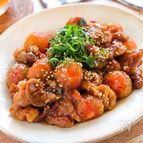 【豚こまと湯むきトマトの酢豚風】食材２つでパパッと完成！