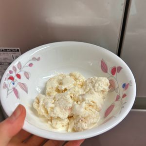 ケの作ってみた!投稿(桃ヨーグルトアイス。混ぜて冷凍するだけの簡単スイーツ！)