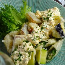 【白身魚と野菜のフリット】梅肉タルタルとの組み合わせ