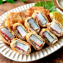 【長芋梅しそ豚カツ】薄切り肉でボリューム満点♪