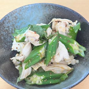 Tsuneaki Okadaの作ってみた!投稿(オクラとささみの粒マスタード和え)