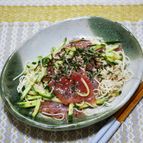 マグロときゅうりの素麺和え