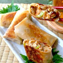 【おうち居酒屋】簡単！ビール用♡パリパリ納豆春巻き