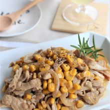 豚肉とコーンのバター醤油炒め