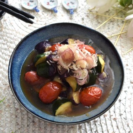夏野菜 なす ズッキーニ トマト のポン酢あんかけ By 曽布川優子 レシピサイト Nadia ナディア プロの料理家のおいしいレシピ