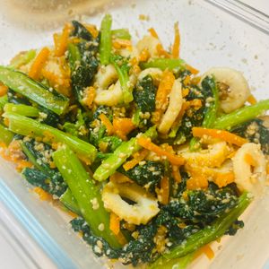 みおの作ってみた!投稿(【小松菜とちくわのごま和え】即完成！食卓のあと１品に♡)