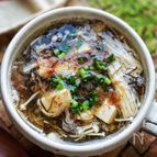 もずくときのことお豆腐の《食物繊維たっぷり♡梅スープ》
