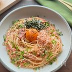 【釜玉明太カルボナーラ】ゆでて絡めるだけ！