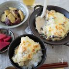 まとめて焼いてシェア♪きのことブロッコリーのぶっかけドリア