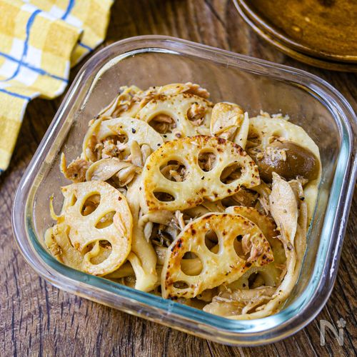 爽やか♡【焼き蓮根ときのこのレモンツナマリネ】作り置きにも◎