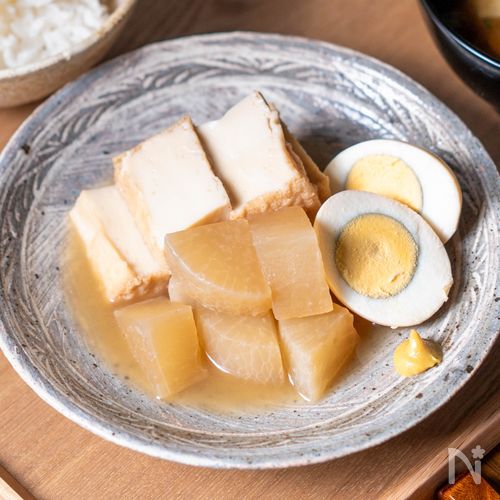 【大根、厚揚げ、卵の薄味煮】昔ながらの味♪