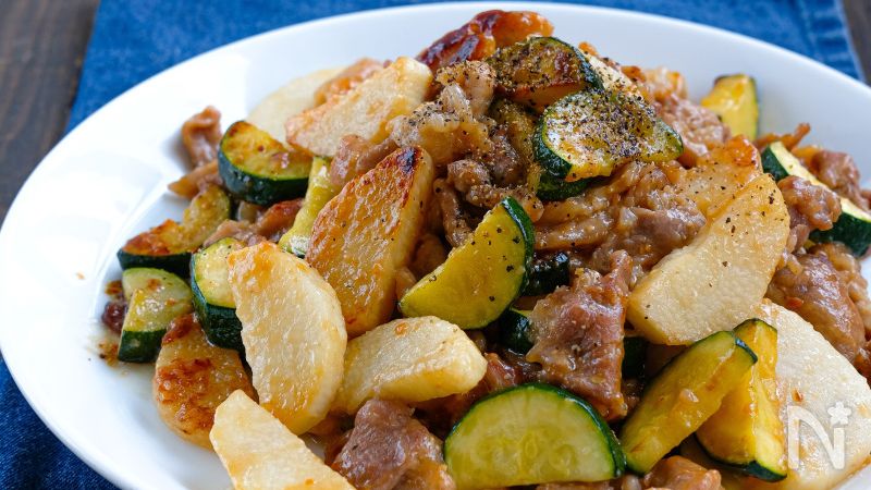 豚こまとズッキーニと長芋の味噌マヨ炒め By 松山絵美 レシピサイト Nadia ナディア プロの料理家のおいしいレシピ