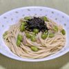 キャピタンの作ってみた!投稿(茹でたパスタにあえるだけ〜♪枝豆とツナの和風パスタ)