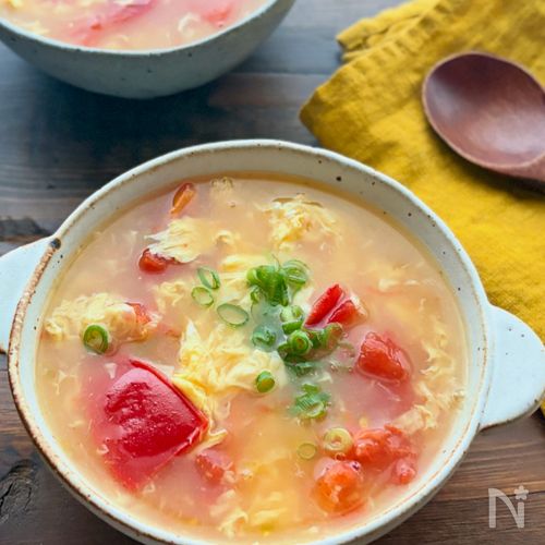 【ふわふわ卵とトマトの中華スープ】食材2つで本格的な味わい!