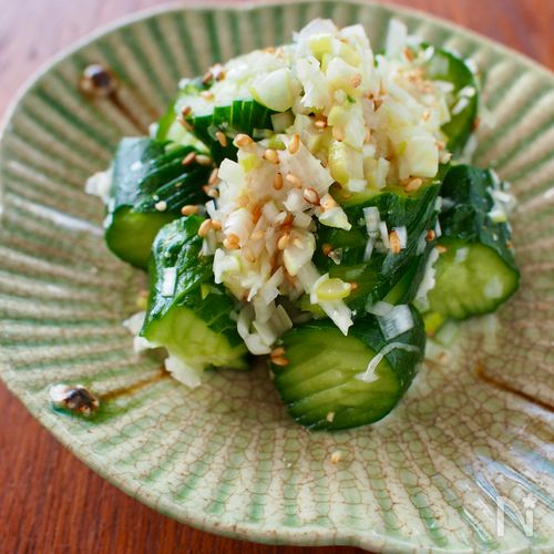 【きゅうりのねぎ塩ダレ】熱々ごま油が決め手！やみつき副菜
