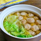 包丁不要！！えのき豚団子とレタスの旨塩スープ鍋