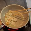 海老とほうれん草のトマトクリームパスタ♪の工程2