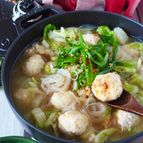 【節約むね肉鶏団子】とろとろ白菜とえのき鶏団子のとろみ煮