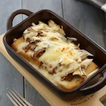厚揚げと舞茸の納豆チーズ焼き