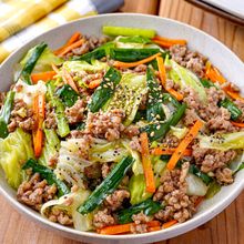 【ひき肉キャベツのにんにく醤油炒め】10分で完成！食欲そそる
