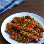 なすの豚バラ巻き旨ぽん照りソテー