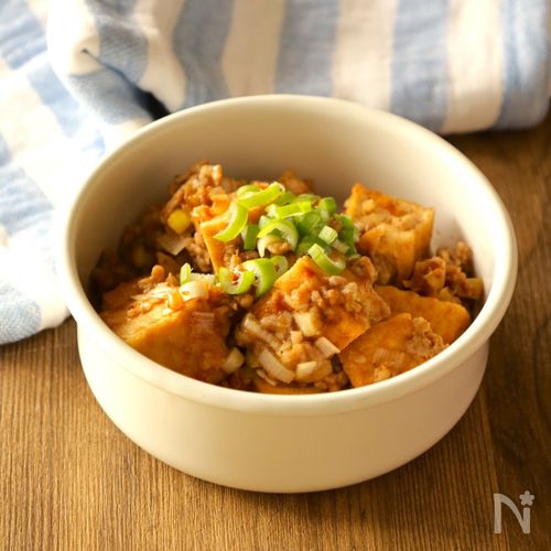 レンジで簡単作り置き。麻婆あつあげ