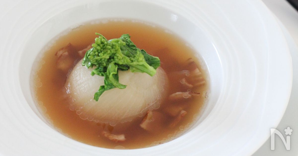 出汁香る 新玉ねぎ丸ごとスープ