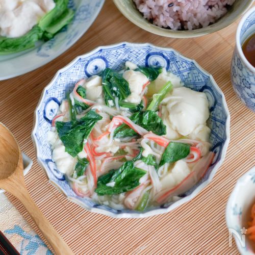 【豆腐と小松菜の中華風とろみ煮】サッと作れる!