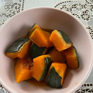 万福の作ってみた!投稿(レンジで絶品！かぼちゃのほくほく煮)
