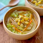 野菜たっぷり♩味噌ラーメン風スープ