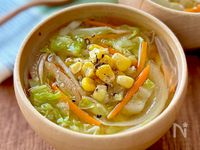 野菜たっぷり♩味噌ラーメン風スープ