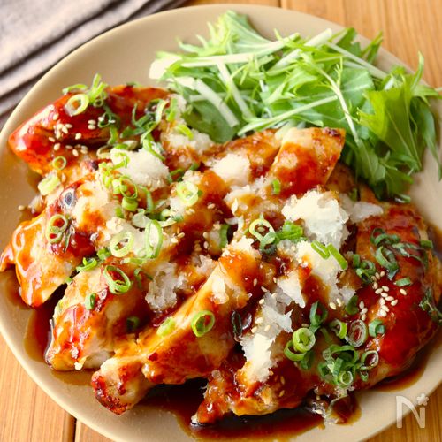 ワンパン10分！【鶏むねチキンステーキ☆甘酢おろしダレ】