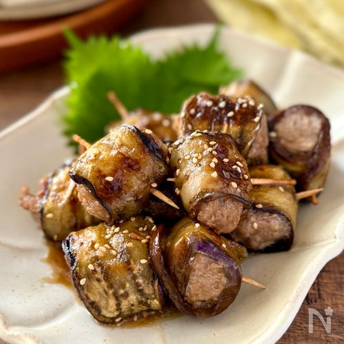 はさみ焼きより簡単♪【なすのくるくる巻き】