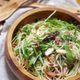 ベーコンきのことたっぷり水菜のペペロンチーノ