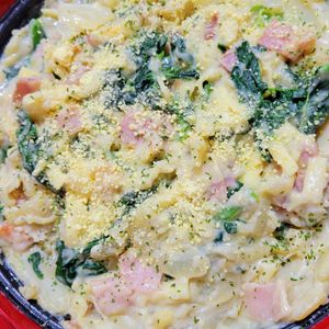 ヴェルの作ってみた!投稿(【じゃがいもとほうれん草の和風フライパングラタン】時短簡単♪)
