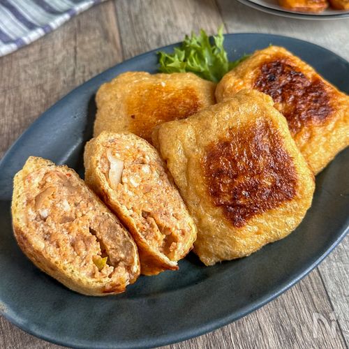詰めて焼くだけ♩キムチー巾着餃子