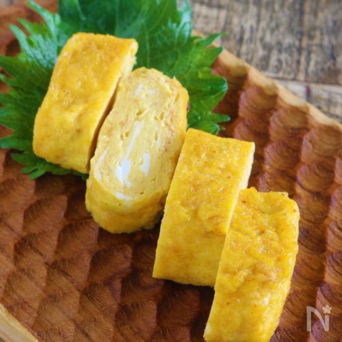 【卵焼き】梅チーズ香る♪卵１個でふんわり厚焼き玉子